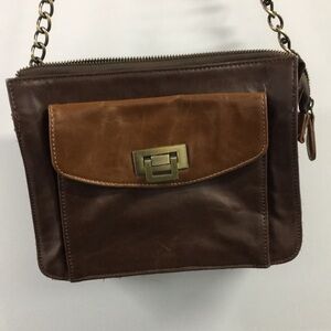 Faux Leather Buckle & Clasp Cross Body Bag